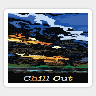 Chill out retro sky sun and sea beautiful natural Sticker